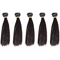 EXCEART 5 Piezas Recta Larga Muñeca Trama Cabello Extensiones de Cabello Liso Resistente Al Calor Muñeca para Diy Craft…
